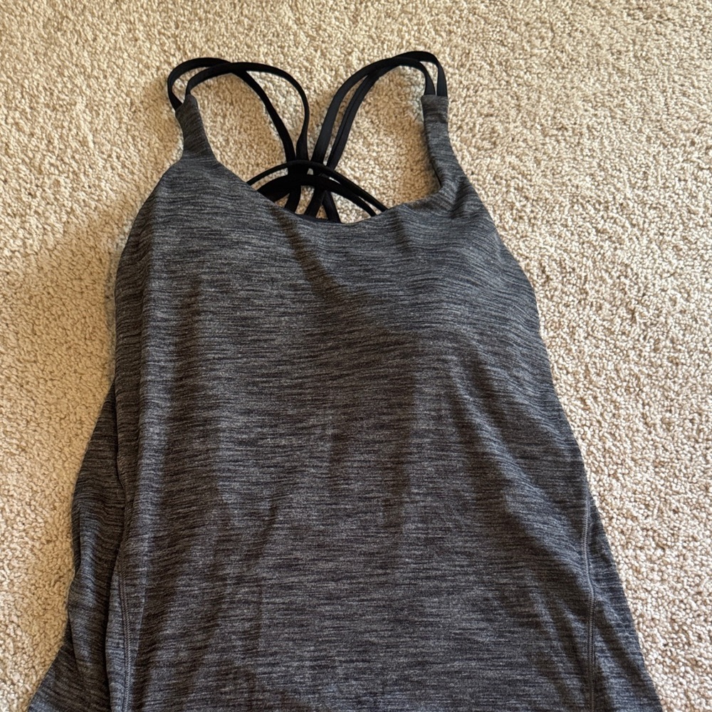 lululemon athletica Heathered Gray Strappy Tank